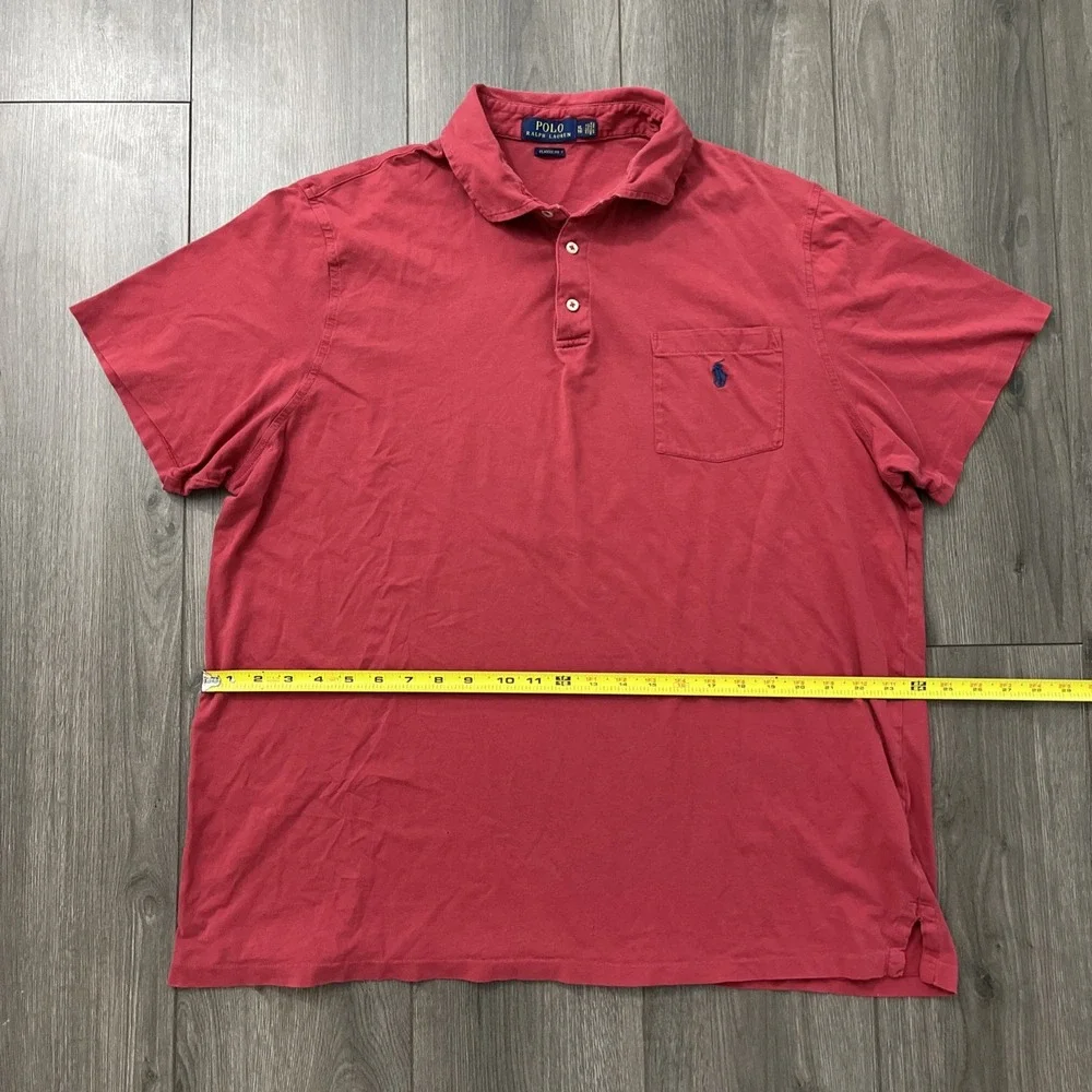 Polo Ralph Lauren Short Sleeve Polo Shirt Mens XL Classic Fit Red Cotton